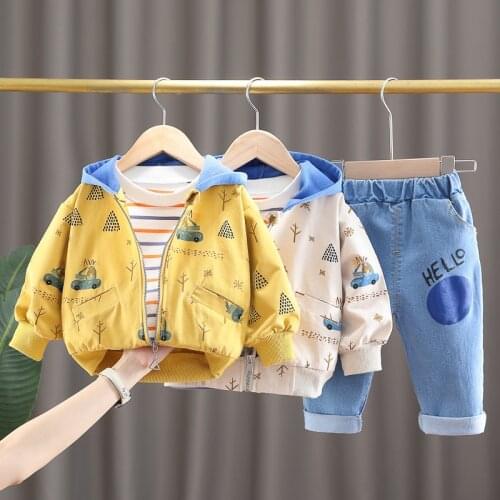 2020 New Spring Children Sport Clothes Baby Boys Girls Patchwork Hoodies Jacket T Shirt Pants 3Pcs/Sets Kids Infant Tracksuit