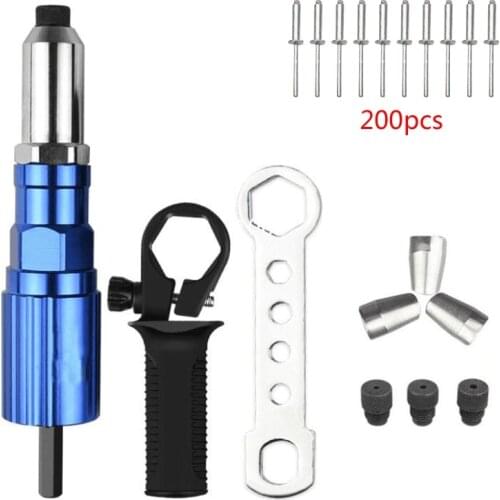 Electric Riveting Drill Adapter Cordless Insert Nut Pull Rivetter Tool Kit 69HF