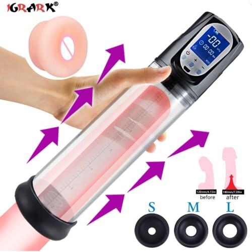 Electric Penis Pump USB Rechargeable Automatic Penis Enlargement Vacuum Pump Erection Extender Male Enlarger Sex Toys for Men 18