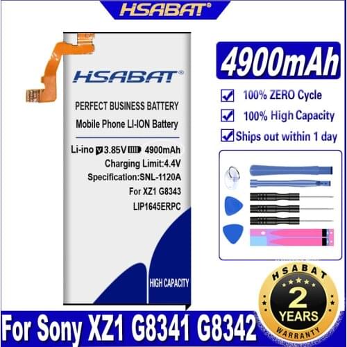 HSABAT LIP1645ERPC 4900mAh Battery For Sony XZ1 G8341 G8342 G8343 XZ1 Dual Batteries