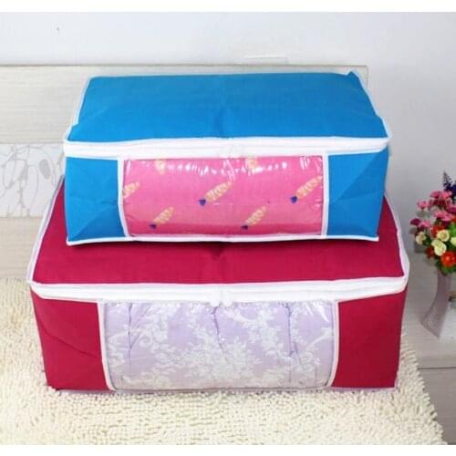 Colorful Thicken Storage Bag Visual Window Quilt Organizer Non-Woven Fabric Luggage Bags 1 PC Travel Anti-dust Clothes Package