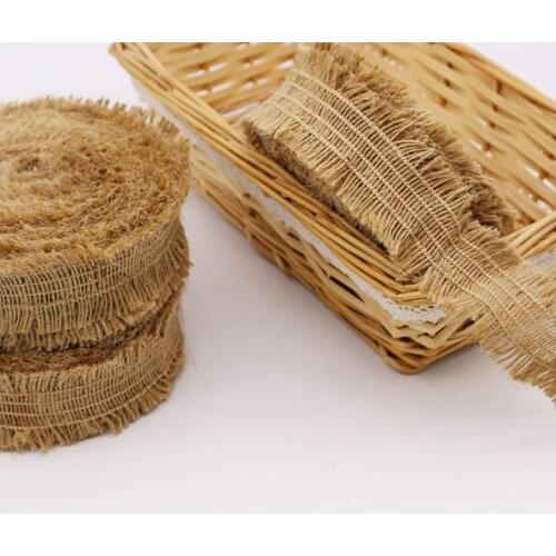 Favourite Retro double tassel twine Jute Rope wide 3.8cmX11yards/lot rope lace handmade lace accessories DIY material