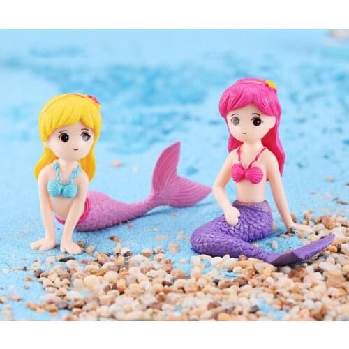Mermaid Miniature Figurines Fairy Garden Decoration Cactus Planter Accessory Micro Landscape Aquarium Decorations SN3859