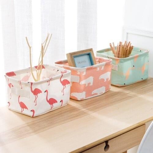 Fashion Modern Cotton Linen Storage Basket Organizer Linen Desktop Storage Organizing Sundries Storage Box Cabinet Toys Basket