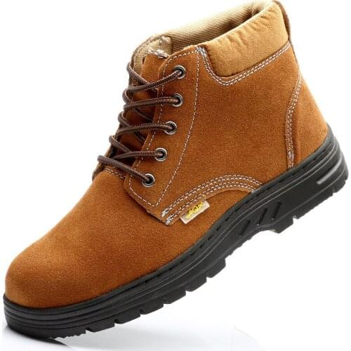 Mens leisure steel toe caps work boots cow suede leather safety shoes worker tooling security boot safe ankle botas masculinas
