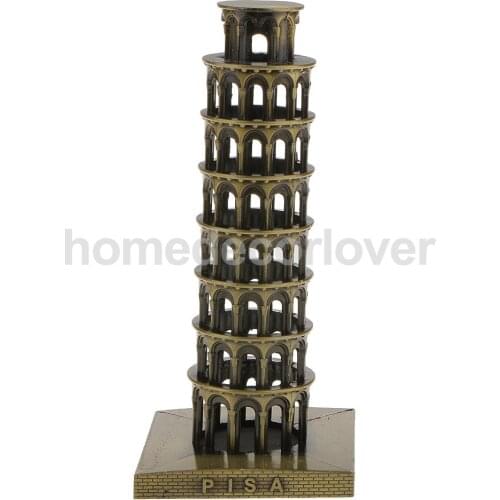 Leaning Tower of Pisa Model Home Decor Metal Craft Furnishing Articles Famous Building Models 15.5CM