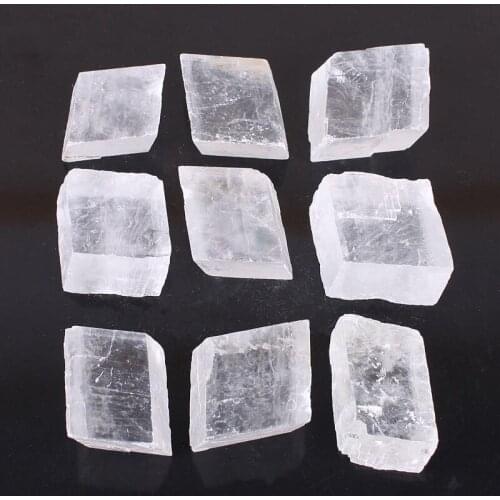 White Optical Calcite Raw Iceland Spar Natural quartz crystal stones and Minerals Healing stones decor 1pcs