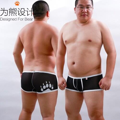 Bear Paw Claw Underwear Plus Size Mens Mesh Boxers Gay Gauze Transparent Shorts Designed For Gay Bear Free Shipping! L XL XXL
