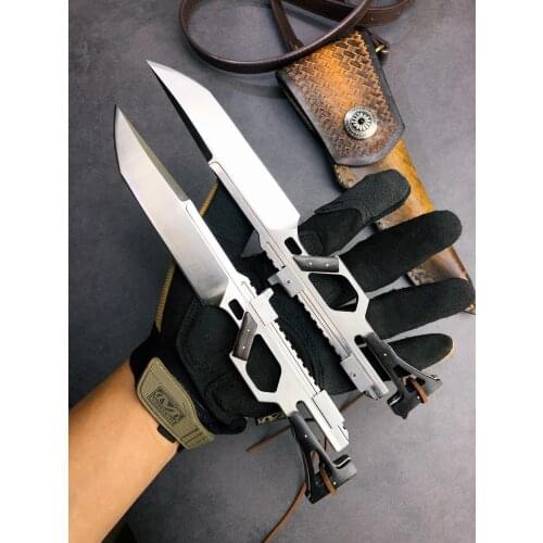 DC53 Blade ebony Handle Fixed Blade Knife Outdoor Climbing Hunting Tactics Survival Jungle Rescue Straight Knife EDC tools