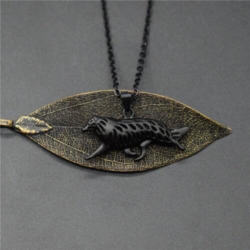 4 Colors New Border Collie Charm Necklace Trendy Metal Dog Jewellery Border Collie Pendant Necklace Women