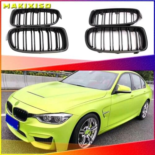 Pair Front Kidney Grilles Grills Gloss black For BMW F30 F31 F35 320i 328i 335i 2012 2013 2014 2015 2016 2017 Car Racing Grills