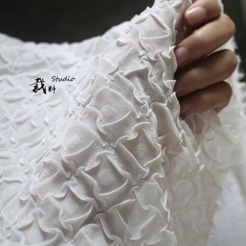 Pleated clothing fabric,perspective designer cloth lace fabric Wedding Dress Tulle Material fabrics for patchwork