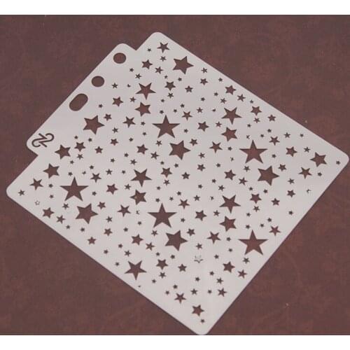 Five-pointed Star Spray Pattern Scrapbook Cards Pre-Drawing Lace Ruler Spray Masking Version Drawing Masking Hollow Out Template