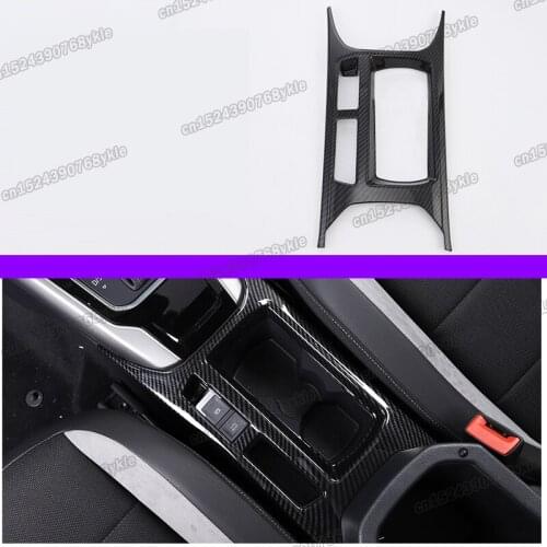Lsrtw2017 for Volkswagen Vw T-roc Car Gear Panel Frame Trims Interior Accessories Mouldings 2018 2019 2020 Carbon Fiber