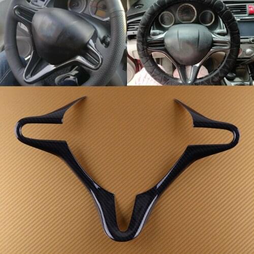 DWCX Car ABS Carbon Fiber Style Inner Steering Wheel Cover Trim Frame fit for Honda Civic 8th FD2 2006 2007 2008 2009 2010 2011