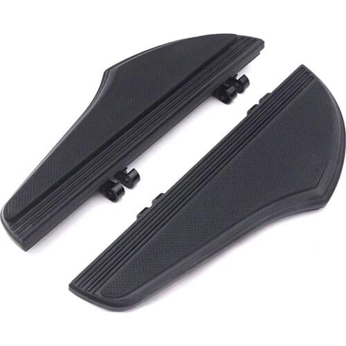 Motorcycle Floorboard Driver Rubber Footrest CNC Deep Cut Non-slip Pedal Black for Harley Touring Softail Models Road King Glide