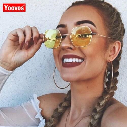 Yoovos 2021 Ocean Lens Sunglasses Women Mirror Retro Street Beat Glasses Men Metal Classic Eyeglasses Shopping Oculos De Sol