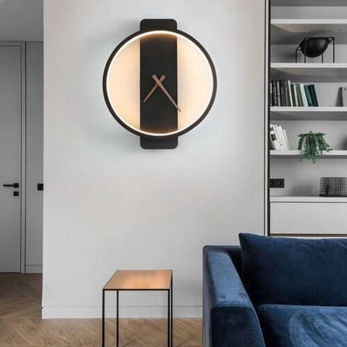LED Wall Clock Modern Design Acrylic Electronic Living Room Lamp Wall Clock Lamp Nordic Creative Home Decoration Fixtures DIY