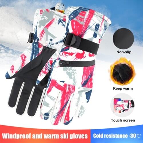 Waterproof Velve Warm Ski Gloves Touchscreen Snow Gloves Men Women Winter Motorcycle Gloves BHD2