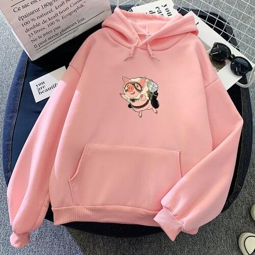Kawaii Pig Sweatshirt Plus Size Feminino Harajuku Warm Hoodies for Women Long Sleeve Winter Oversize Sweatshirt Sudadera Mujer