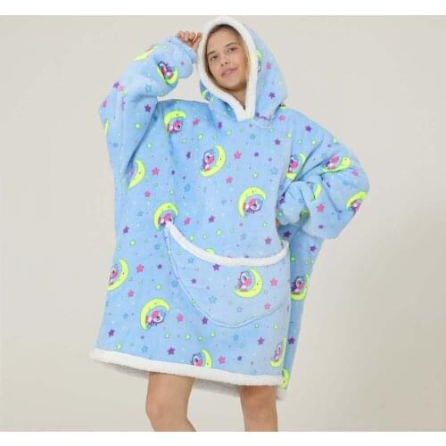 Mother Kids Winter Sweatshirts TV Blanket Oversized Hoodies for Family Look Sherpa Blanekt with Big Pocket Family Pullover