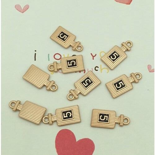 10pcs/lot 9*18mm Simple Numeral 5 Perfume Bottle For DIY Handmade Earring Necklace Jewelry Accessories Finding XL566