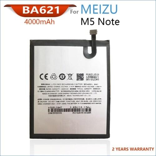 100% Original 4000mAh BA621 Batterie For Meizu Note 5 Meilan Note 5 M5 New High quality Batteries With Tracking Number