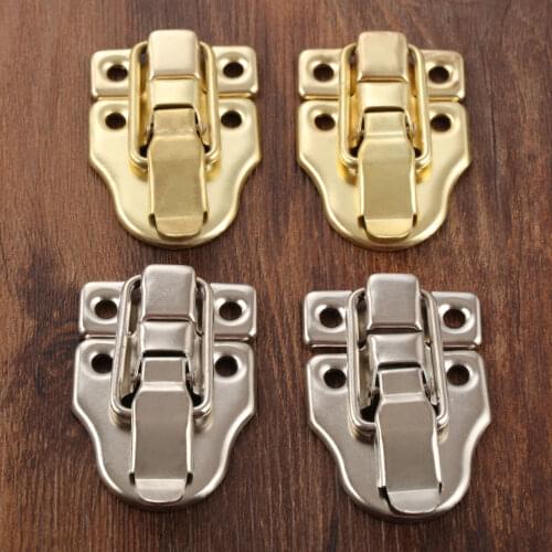 2pcs/1pair Vintage Box Hasps w/screws Duckbill Decor Drawer Jewelry Wood Gift Case Latch Iron Buckle Clasp 59*40mm Gold/Sivler