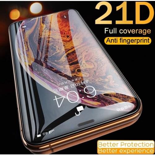 21D Tempered Glass For iPhone 11 12 Pro Max Mini Full Cover Curved Screen Protector For Pro Max 7 Plus 8 XR XS X SE 2020