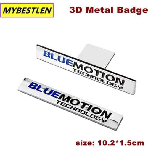 3D Chrome Bluemotion Technology Emblem Badge Car Stickers For VW Volkswagen Tiguan Golf Jetta Car styling Auto accessories