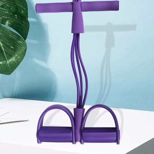 4 Tube Strong Fitness Resistance Bands Latex Pedal Exerciser Foot Pull Ropes yoga Sports Pilates fitness Slimming equipment