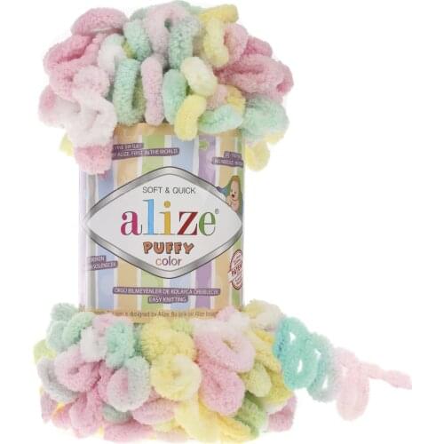 5 pcs Alize Puffy Color Hand Knitting İpliği Color Code 5862