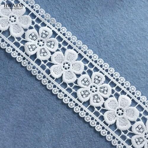 5yard 6cm New Explosive Bilateral white african lace fabric ribbon DIY flower cloth LACE accessories wedding decoration for home