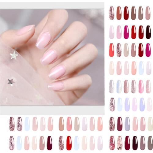 Elite99 6PCS 10ml Color Gel Polish Kit Soak Off UV LED Pure Color Gel Nail Polish Semi Permanent Manicure Set Nail Art Lacquer