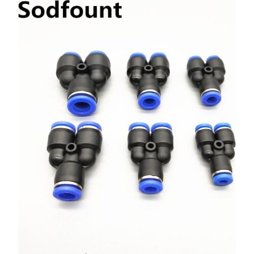 Pipe Fittings Plastic Pneumatic Connector Fitting Quick Push For Air Water Connecting PY Connect 4 6mm 8mm 10mm 12mm Y Shape