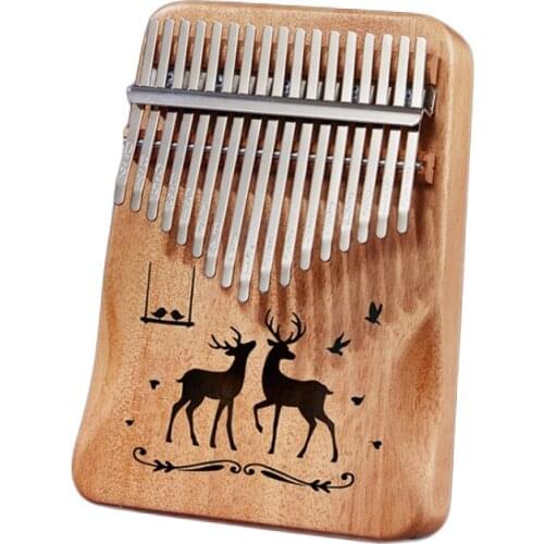 Kalimba Thumb Piano 17 key Mahogany Wood Portable Mbira Finger Piano With Tune Hammer Instruction Piano Accessory for Kids Adult