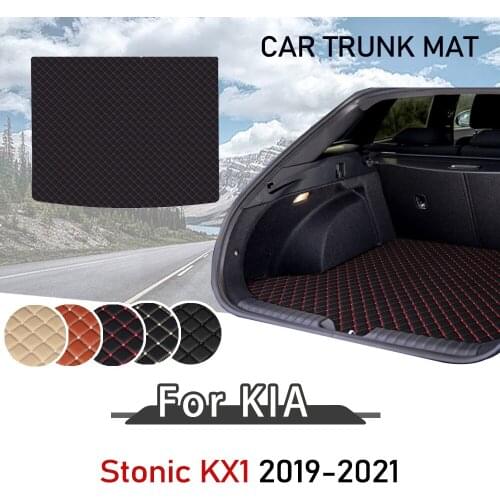 For Kia Stonic KX1 2019-2021 YB CUV Leather Car Trunk Mat Rear Trunk Floor Mat Tray Carpet Cargo Liner floor mat Accessories