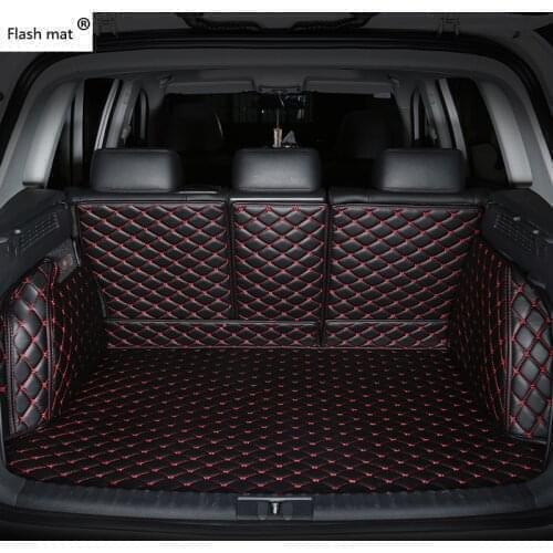 Flash mat leather Car Trunk Mats for Renault Duster clio scenic kadjar fluence laguna koleos Espace Talisman custom cargo liner