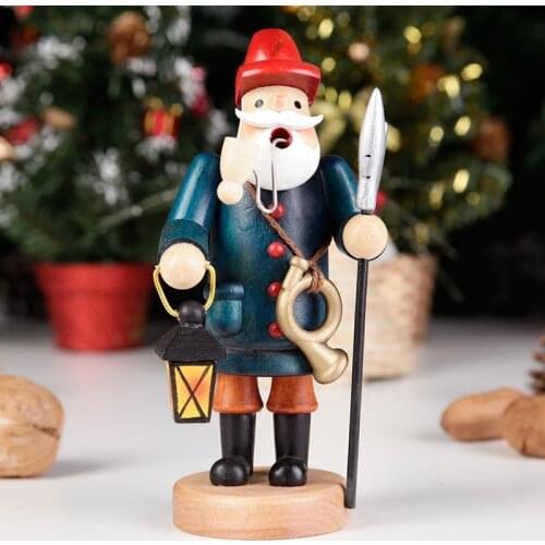Nordic Creative Home Decor Accessories Christmas Wooden Smoke Doll Incense Statue Living Room Decoration Sculpture A1065