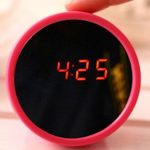 Creative alarm clock electronic clock LED mute beauty mirror mirror on the wall can be used for cosmetic mirror gift