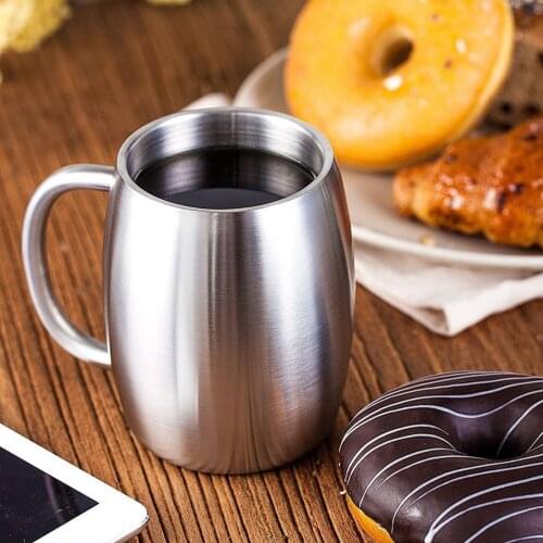 450ml Camping Stainless Steel Coffee Mug Double Wall Insulated Tea Beer Cup Tough