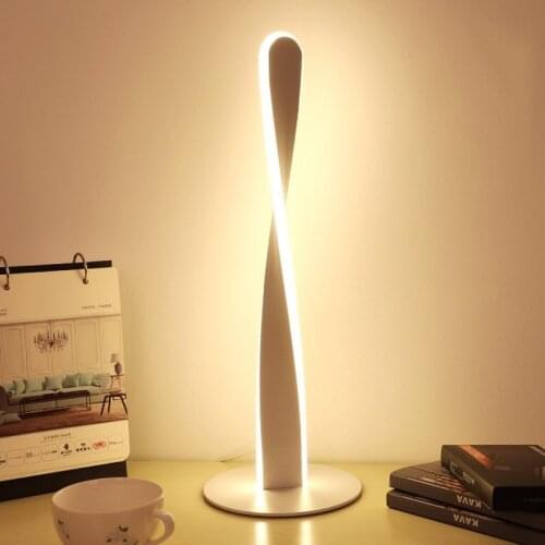 Minimalist Creative Table Lamp Bedroom Lamp Bedside Lamp LED Dimmable Curve Surface Decorative Table Light for Living Room CE