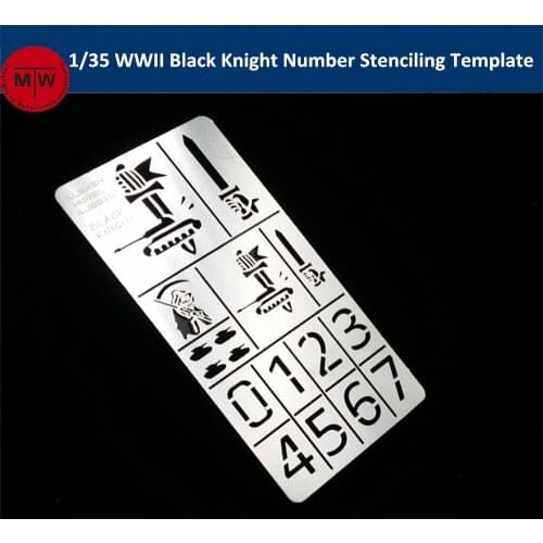 1/35 Scale WWII German Black Knight Number Stenciling Template Leakage Spray Plate Model Building Tools AJ0016