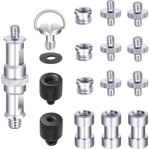 Neewer Camera Screw Kit 16 PCS Tripod Screw Adapter Converter Spigot Screw Mount Pack(Female to Male Male to Male) for Camera