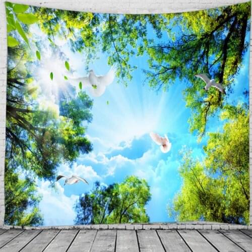 Strange Woods Wall Tapestry Hanging Flower Psychedelic Tapestry Wall Hanging Decor Halloween Deco