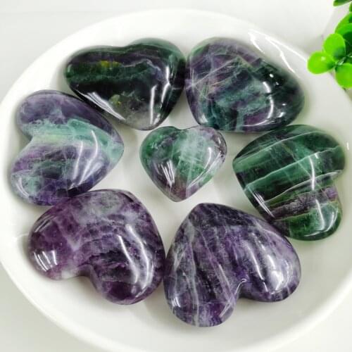 Natural Fluorite Crystal Heart Colorful Healing Wholesale