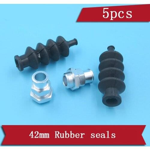 5pcs Push Rod Seal Rubber 42mm Bellows Radio Box Seals with M9 Aluminum Alloy Fitting Organ Set for DIY RC Boat Model