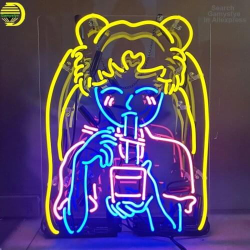 Neon Sign For Beauty Girl Drink Party Home Display Light Impact Attract Light Mercury Lamps Neon Glass Display Boards Japanese