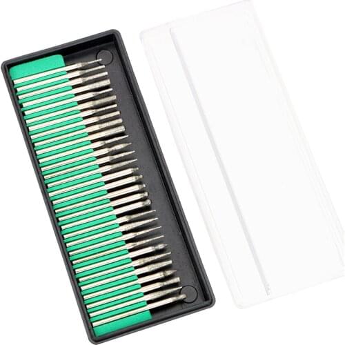 NICEYARD 30pcs/Set 3mm Diamond Burs Drill Bit Coated Carving Burrs Diamond Grinding Head Sets Dremel Rotary Tools