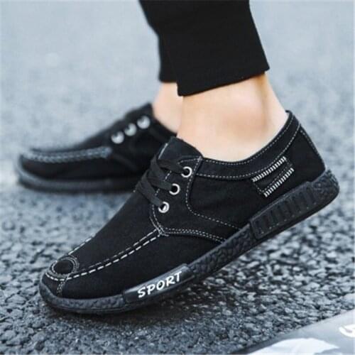New Denim Canvas Shoes Men 's Casual Sports Shoes Low To Help Cloth Shoes Korean Lace Shoes Men' S Shoes